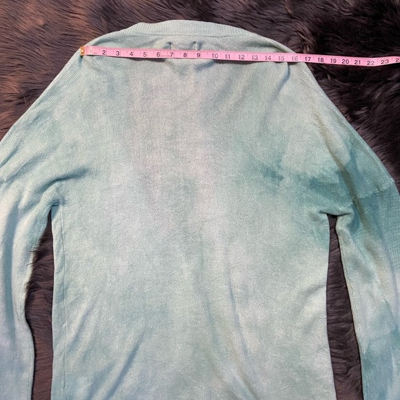 RTA DENIM Distressed Trim Cashmere Knit Cardigan - Picture 11 of 12